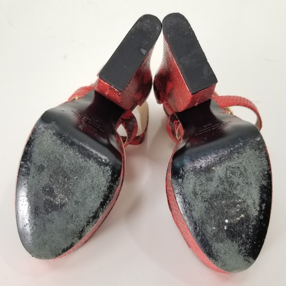 Pour La Victoire red snakeskin platform heels - Picture 10 of 12